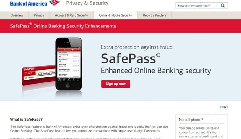 bank of america register usb security key