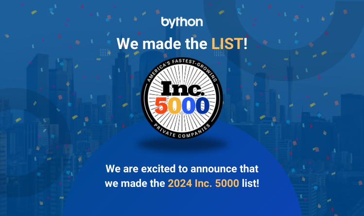 Bython’s 249% revenue growth lands them at No. 2111 on the Inc. 5000 list. Explore their journey and commitment to B2B excellence.